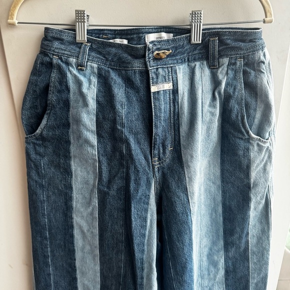 CLOSED two tone striped wide leg cropped jeans - Picture 4 of 10